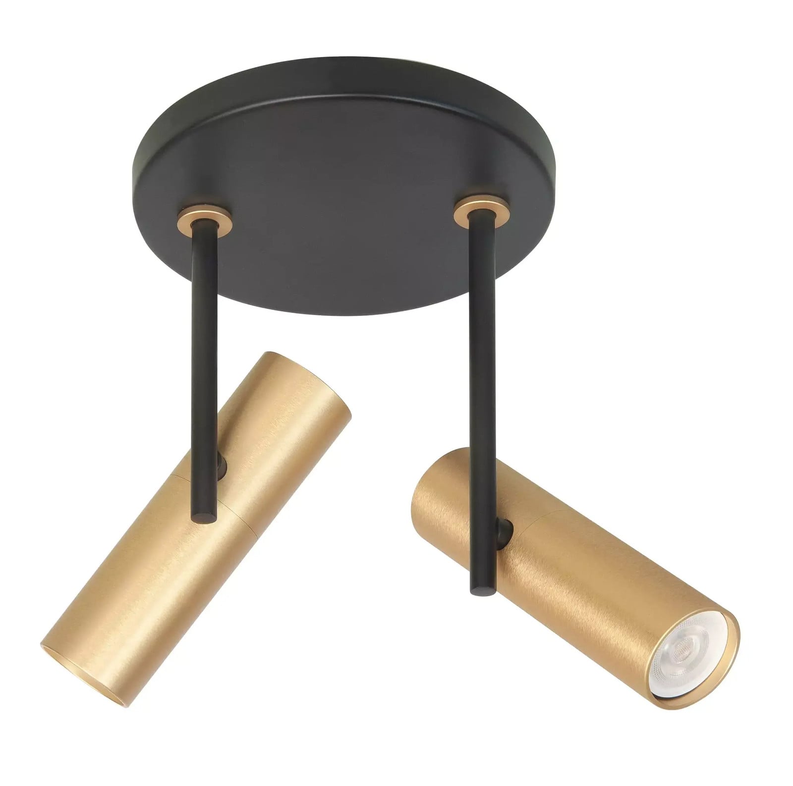 Highlight Spot Trend 2-lichts cilindrische led-inbouwspot Ø 15 cm incl mini GU10 zwart goud