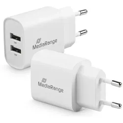 MediaRange Ladeadapter 12W 2x USB A weiß