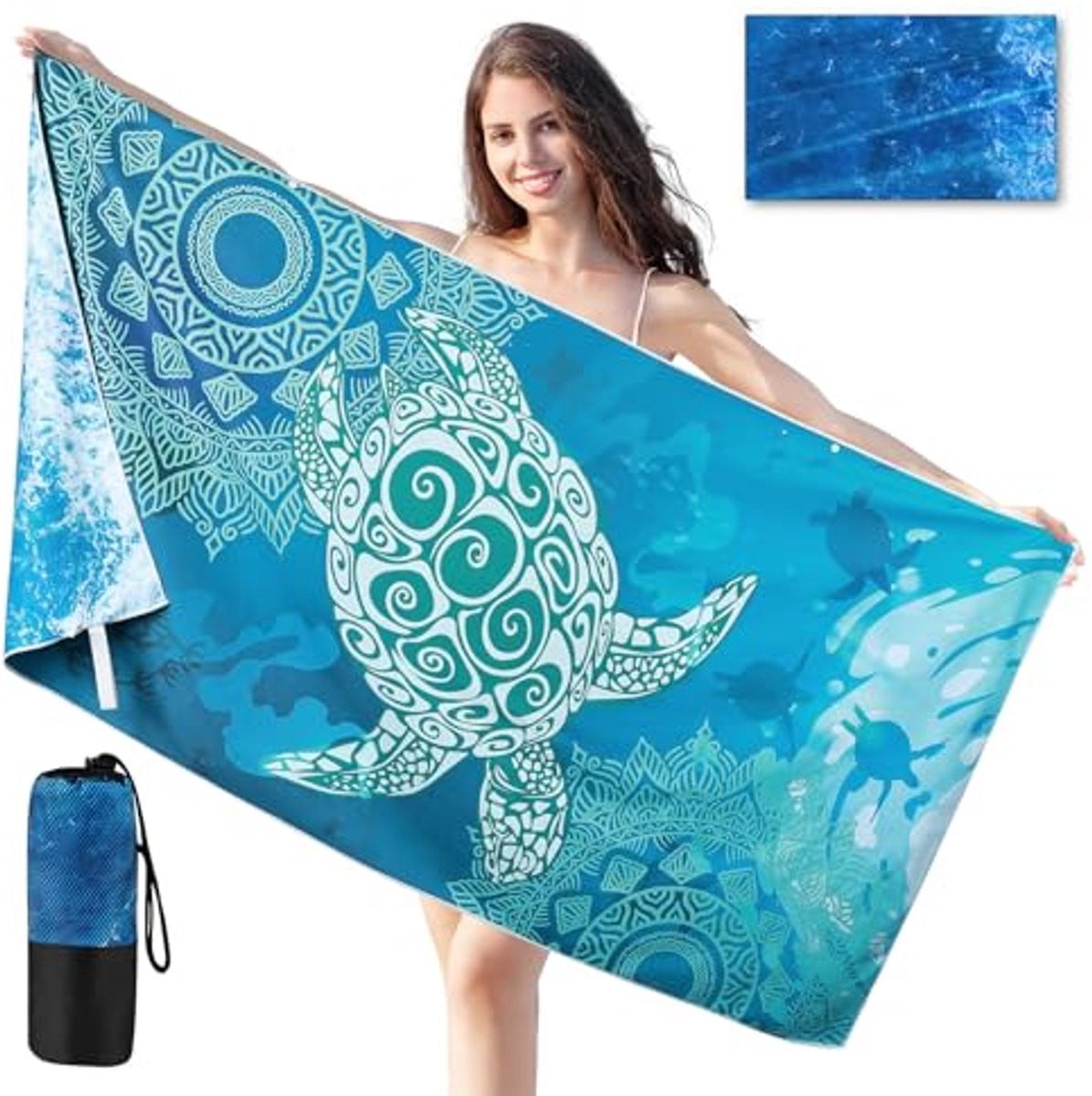 Grote Microvezel Strandhanddoek voor volwassenen, 180 x 90 cm