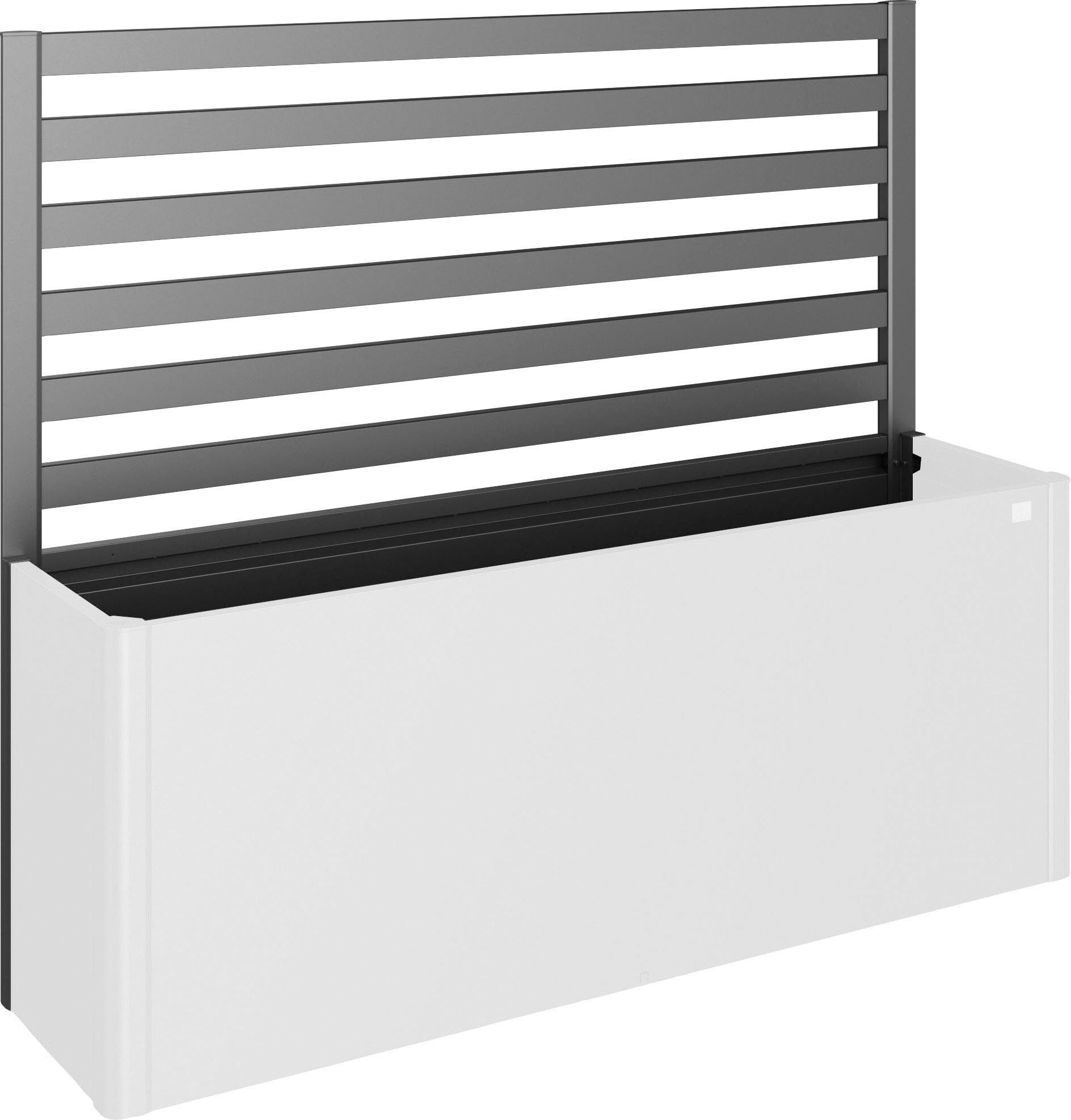 Rankgitter BIOHORT, grau (dunkelgrau, metallic), B:201cm H:91cm, Stahlblech, Rankhilfen, für biohort Hochbeet DaVinci 200