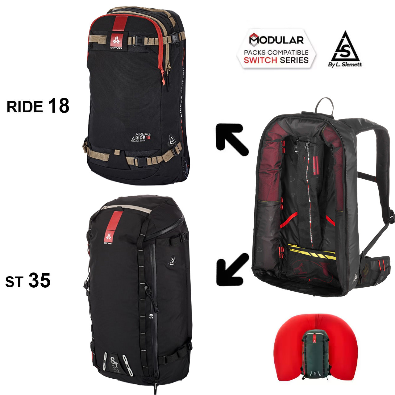 ARVA Airbag Switch Mix Bundle Ride 18 + ST 35