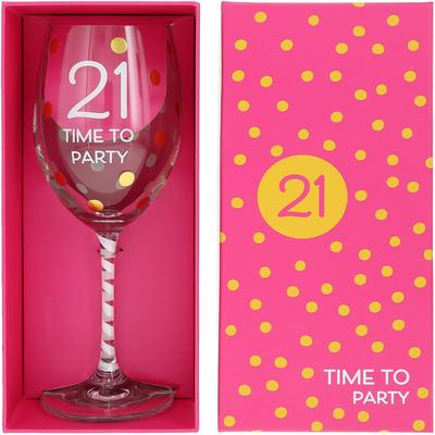 Pavilion 21 Time To Party Gift Boxed Wine Glass - 16 oz