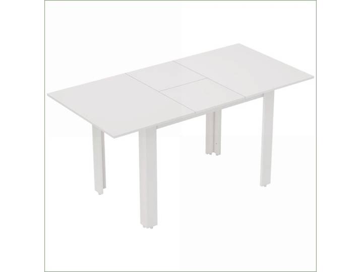Table de repas extensible - 120-160x80cm - 4-6 personnes - Blanc brillant MDF