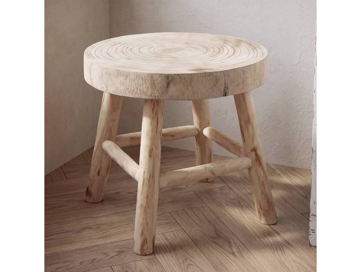 Kleiner Hocker aus Paulownien- und Pappelholz