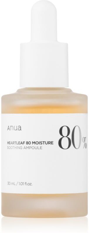 Anua Heartleaf 80% Moisture Ampoule Ampuller til intensiv hudgenoprettelse har en beroligende virkning 30 ml
