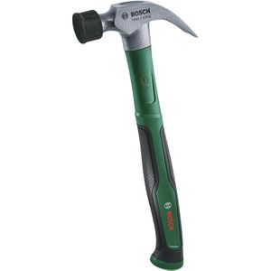 Bosch Klauenhammer 1600A034GK, 450 g, mit Fiberglasstiel und Gummi-Schlagkopf, gebogene Klaue