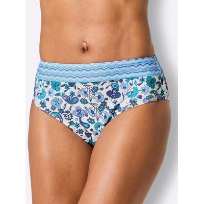 Bikini-Hose, Damen, Gr. 46, Normalgrößen, jeansblau, topas, bedruckt, Elasthan, Polyamid, Badehosen Bikini-Hose
