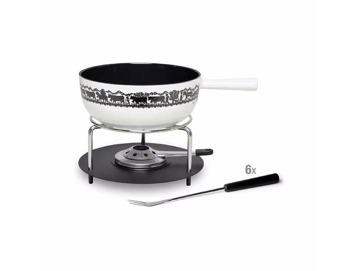 Stöckli Fondue-Set Aragon Classic Alp 22 Fonduetopf – Fondue Set – schwarz