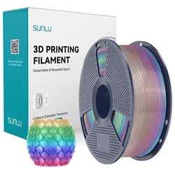 Sunlu PLA Transparent (Rainbow) 04 Filament (PLA, 1000 g, 1.75 mm), Filament, Mehrfarbig, Transparent