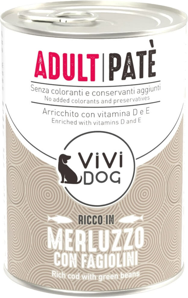 ViVi Dog Adult Paté 400G MERLUZZO CON FAGIOLINI