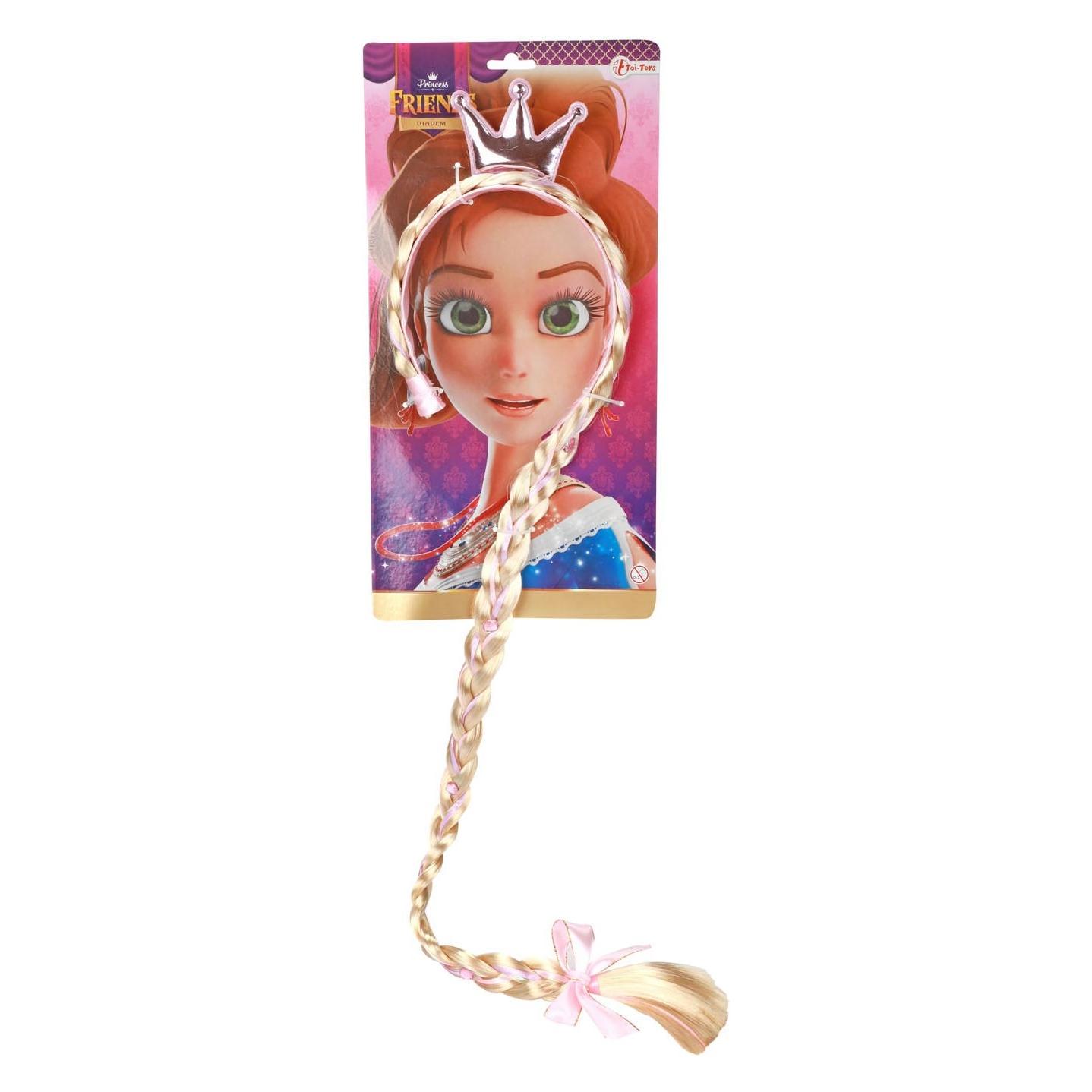 Toi-Toys Princess Friends Diadem mit langem Zopf und Krone (21513944)