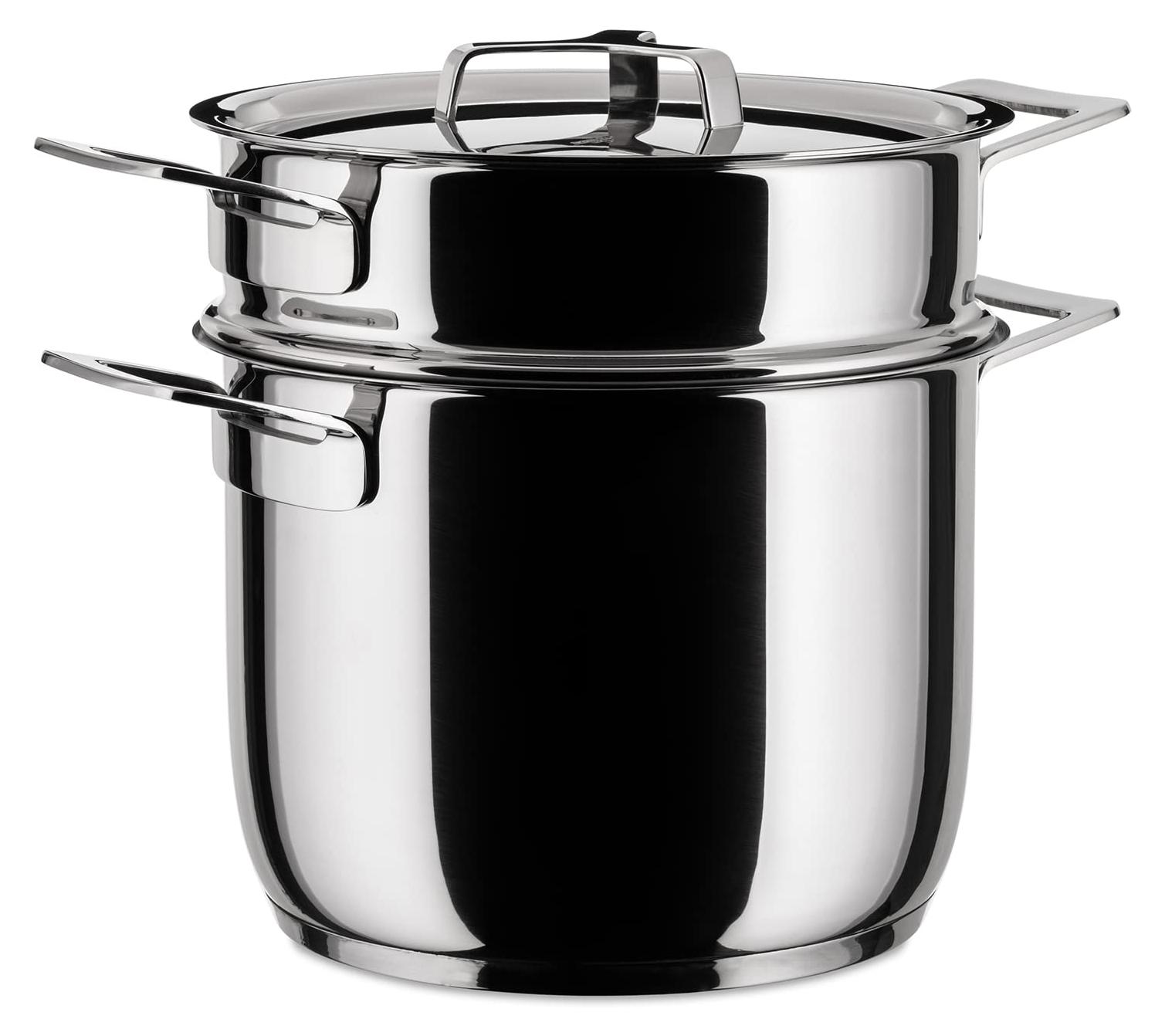 Pasta-Set aus Edelstahl, 18/10, spiegelpoliert, für alle Herdarten