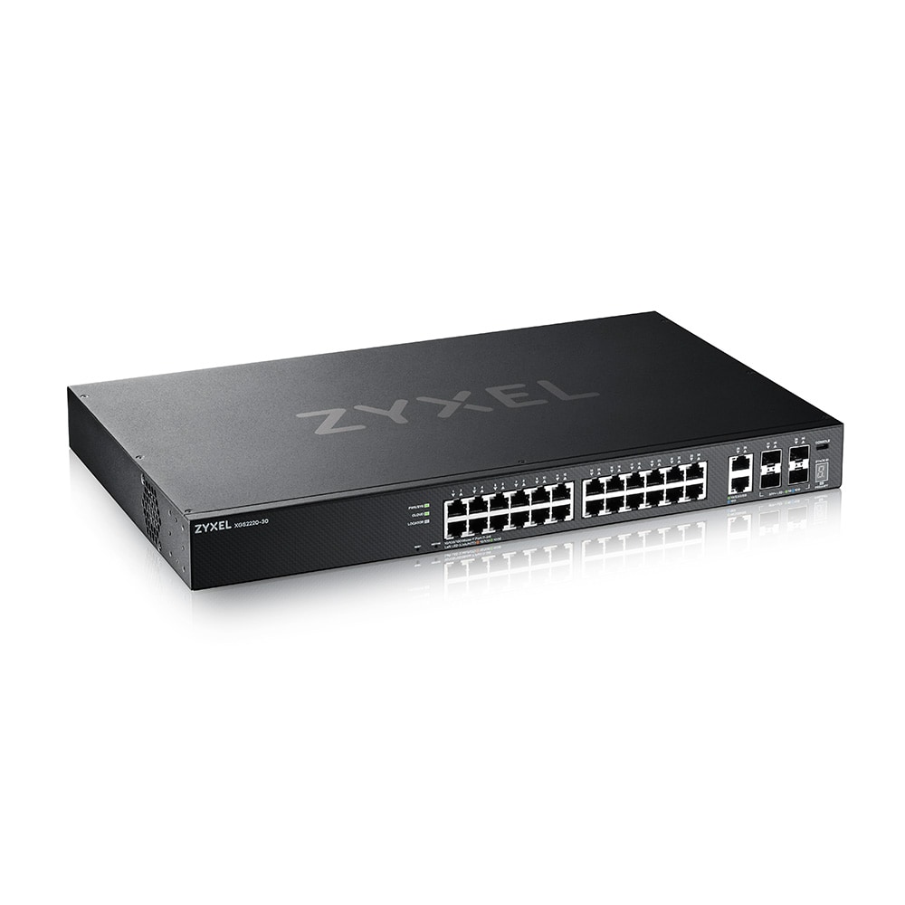 ZyXEL XGS2220-30 30-Port Managed Stack Switch, 26x RJ-45, 4x SFP+, Rackmount XGS2220-30-EU0101F