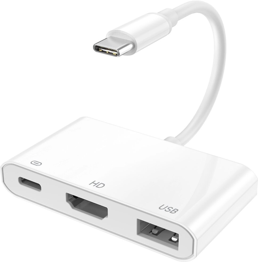INF Type-C zu HDMI und USB Multifunktions-Dock — HDMI-Ausgang, USB-A-Ports, SD/TF-Kartenleser, USB OTG mit 9V/2A Laden