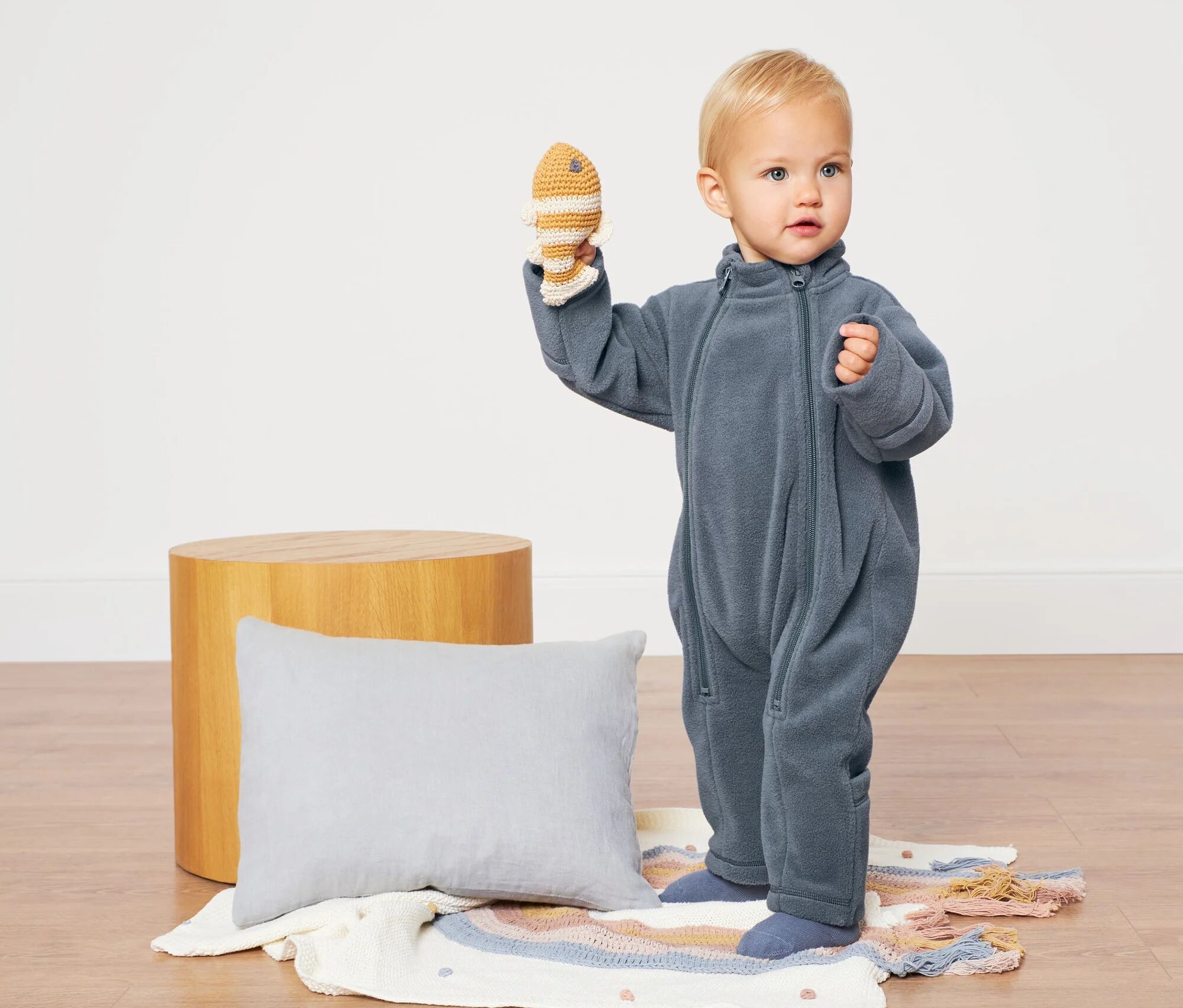 Tchibo - Baby-Fleece-Einteiler - Baby - Gr. 74/80 - graublau