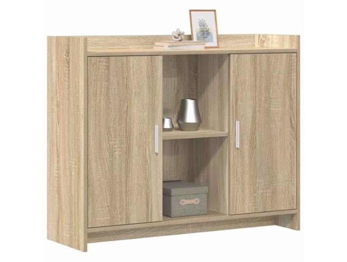 Sideboard aus Holzwerkstoff mit Drehtüren und Metallgriffen, 98,5 x 33 x Moderne Optik, rechteckige Form, pflegeleichte Oberfläche, flexible Raumnutzung, klare Linien
