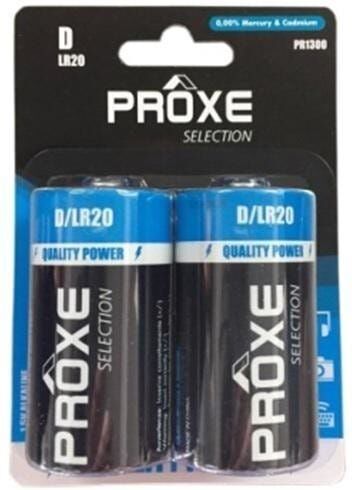 Proxe BLISTER DA 2 PILE ALKALINE TORCIA D 1,5V  LR20 PER APPARECCHI MULTIFUNZIONE