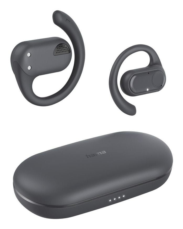 Hama 184091 Spirit Open In-Ear Bluetooth Kopfhörer Kabellos TWS 6 h Laufzeit (Schwarz) 00184091