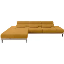 ELEKTRISCHES ECKSOFA Links MONA 316x205x85 Senfgelb Cord