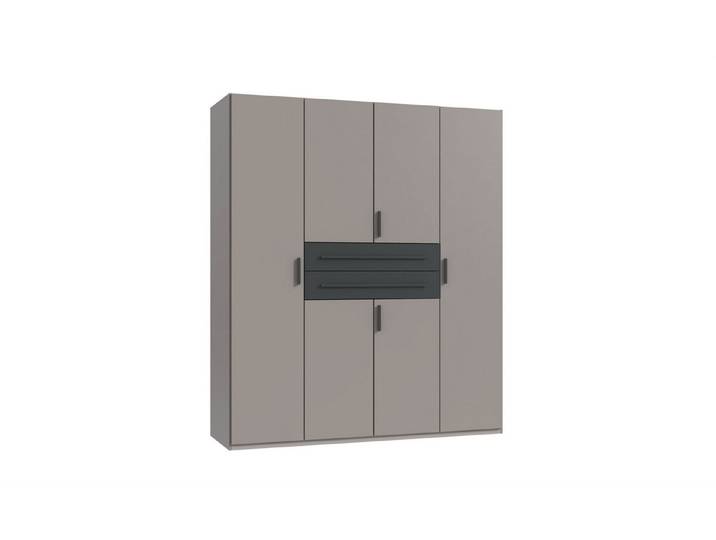 freiraum Drehtürenschrank DIGIT in SAHARAGRAU DEKOR + GRAFIT - 180x208x58cm (BxHxT)