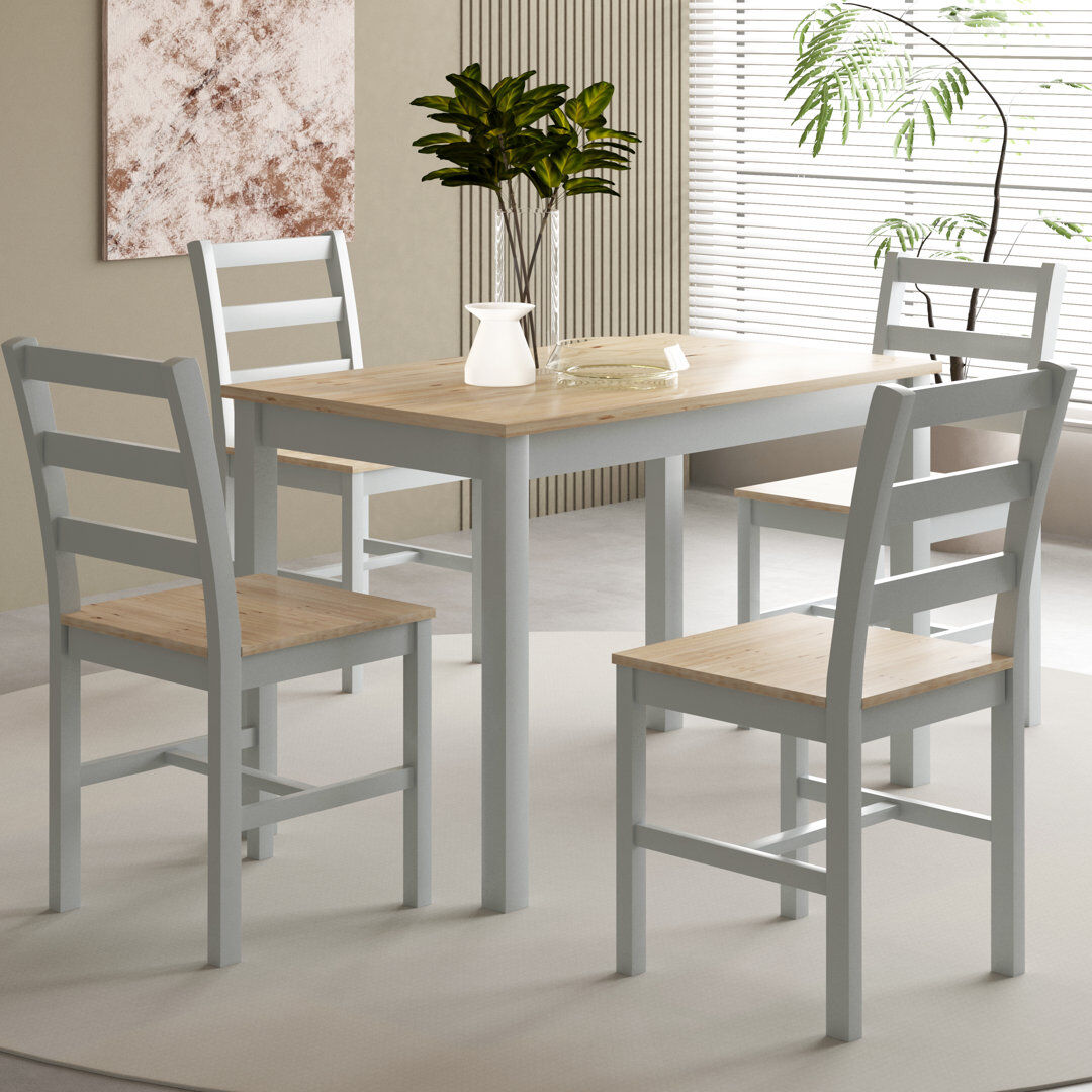 Lark Manor Odonnell 4 - Person Dining Set Natural 4