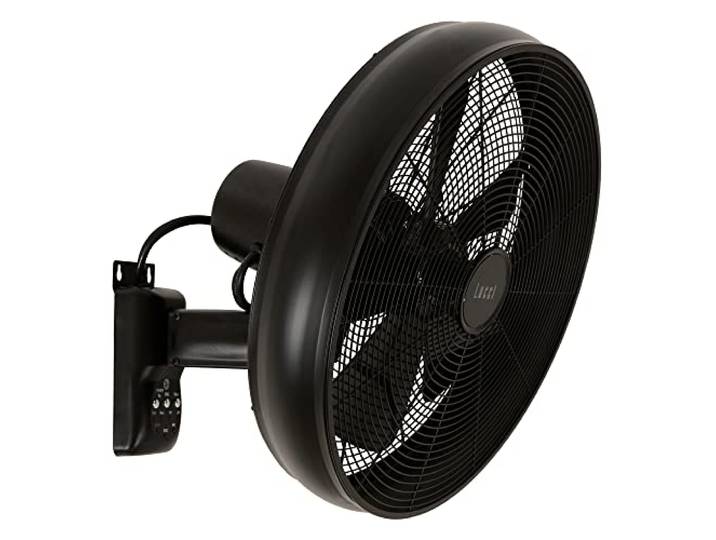 LUCCI AIR Breeze Wandventilator mit Fernbedienung, Stahl, Schwarz