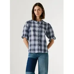 Pepe Jeans für Damen. PL3051381 Bluse Biol blau (XS), Lässig, Baumwolle, Kurzarm