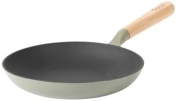 Sur La Table Kitchen Essentials Sur La Table Kitchen Essential 9.5 Inch Pre-Seasoned Cast Iron Skillet with Wood Handle Natural Nonstick Lightweight Cast Iron