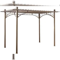 DELUKE Rosenbogen EBBE mit Dach 310x186x228cm, Metall, Anthrazit Rankhilfe Rosen Rankgitter Gartendekoration