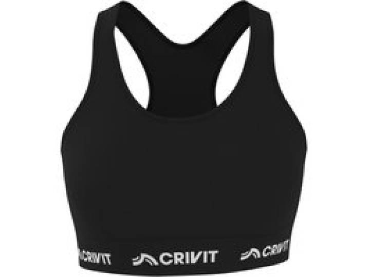 CRIVIT Brassière de sport maintien moyen femme (noir, S(34/36))