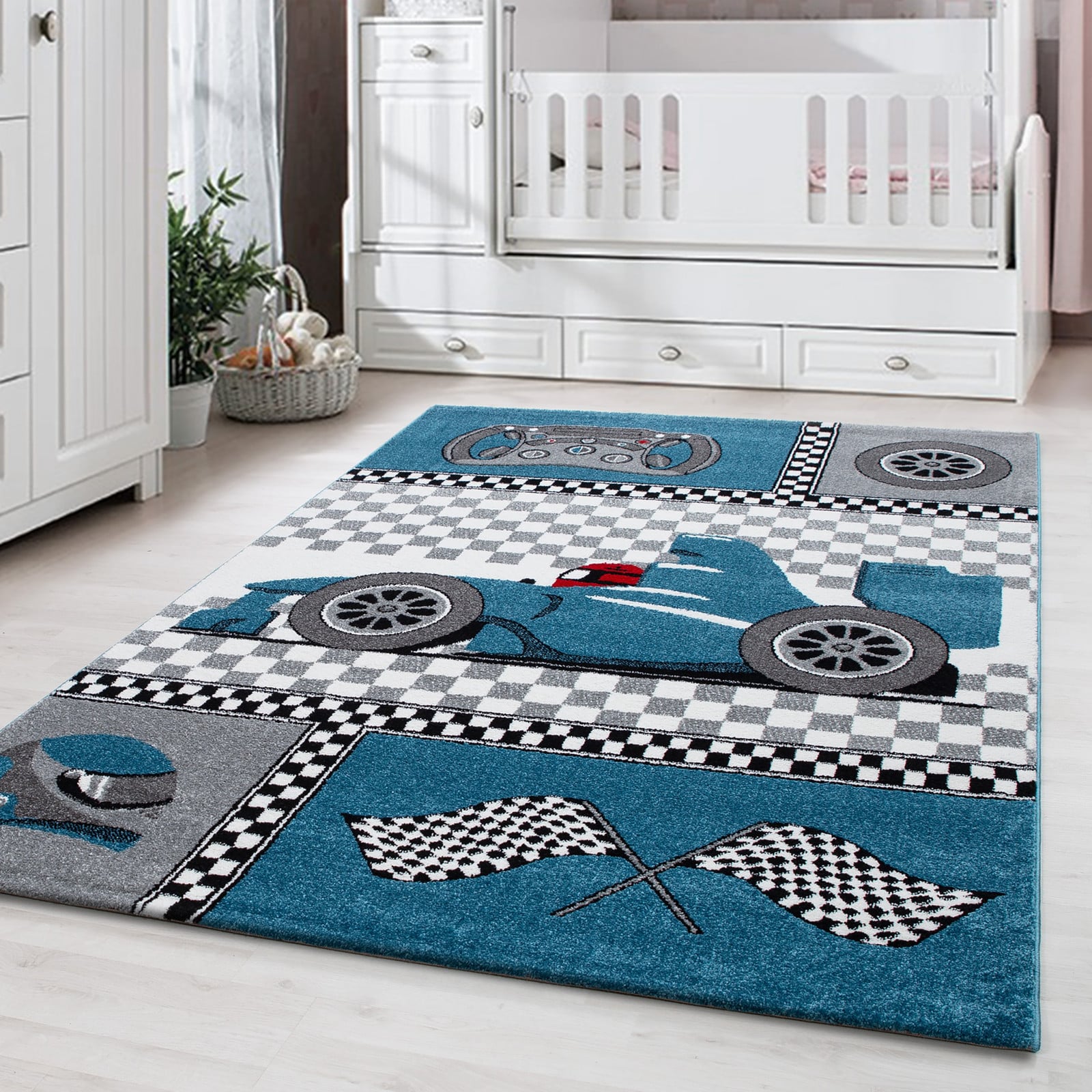 home24 Kinderkleed Kids Racer blauw B: 80 cm, L: 150 cm