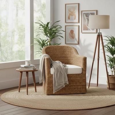npd furniture and more NPD Furniture Earwyn Woven Abaca Upholstered Barrel Chair - Natural
