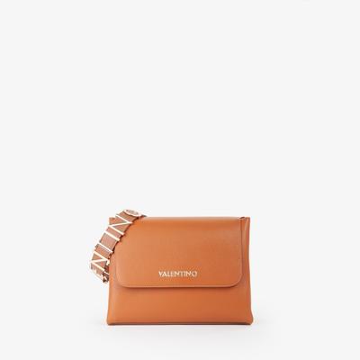 Schultertasche VALENTINO BAGS "ALEXIA", Damen, Gr. B/H/T: 27cm x 20cm x 12cm, braun (cognac), Lederimitat, Taschen Schultertasche, Damen Handtasche, Schultertasche, Tragetasche mit Überwurf