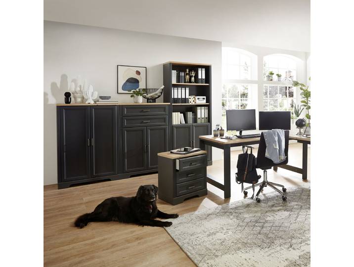 Büroschrank II 86 x 127 x 38cm Grau/Graphit