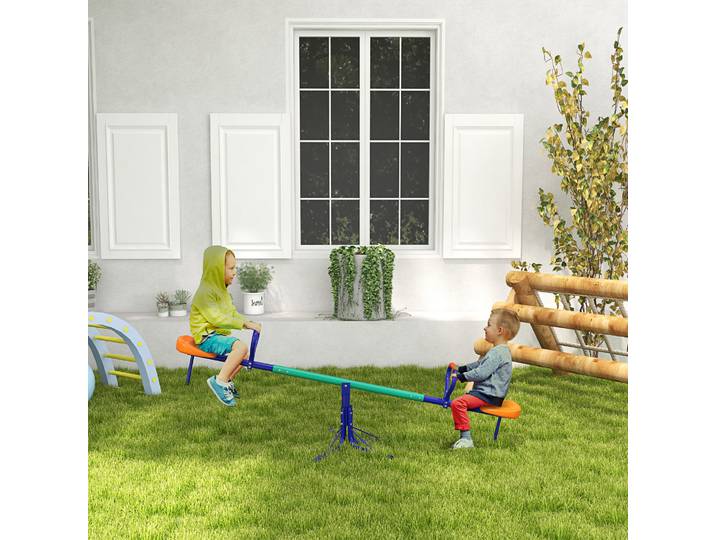 Outsunny Balançoire Enfants 3-8 Ans Rotation 360° Acier PP