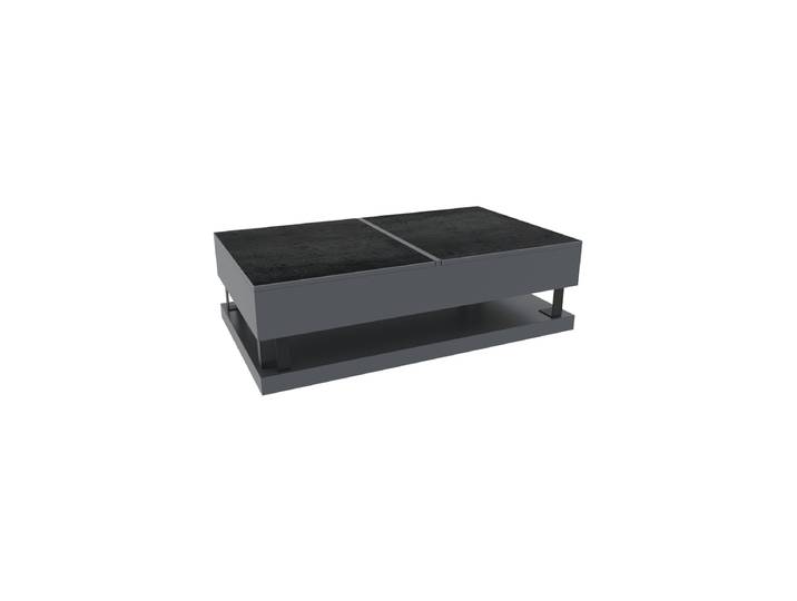 Funktioneller, höhenverstellbarer Design Couchtisch „Stuttgart“ Keramik Titan Akante Design
