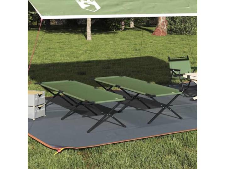 KQWQERT Klappbare Campingbetten 2er Set. Gästebett Outdoor Stahl Oxford Platzsparend klappbar, Wetterfestes Material, Robuster Rahmen für unterwegs