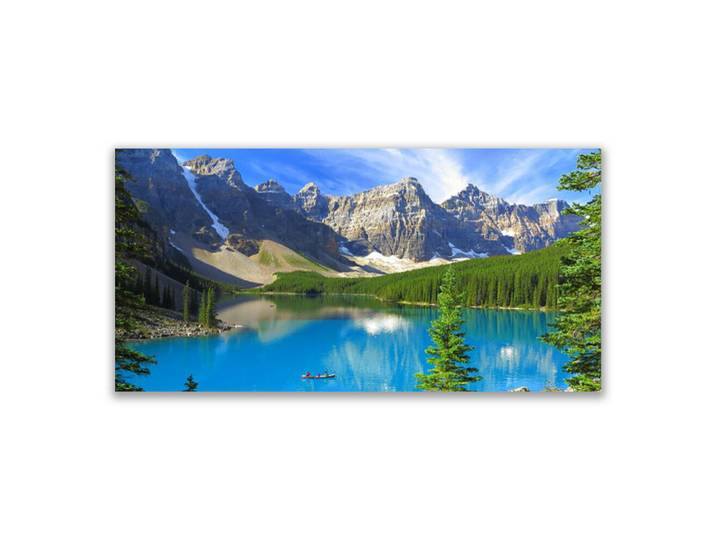 Tulup Leinwandbild 140x70 cm Berglandschaft, Blau, Grün, Hellblau, 140x4 cm, Bilder & Rahmen, Bilder, Leinwandbilder