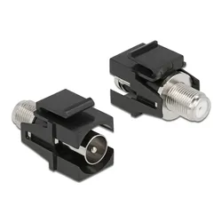 Delock Keystone Modul IEC Stecker zu F Buchse schwarz