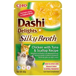 INABA Dashi Delights Silky Broth Chicken with Tuna & Scallop Recipe 40g