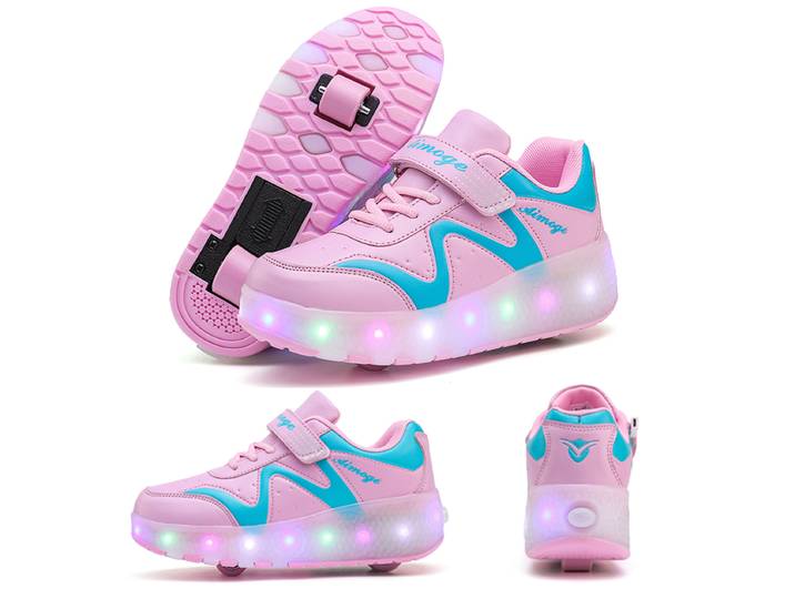 Patins à roulettes lumineux tendance, patins à LED, baskets de patinage d'intérieur simples et stylées, cadeau d'anniversaire pour garçon et fille