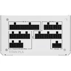 Montech Titan PLA 1200W - 80 PLUS & Cybenetics Platinum, modular, PCIe 5.1 - 1200 Watt (1200 W), PC Netzteil, Weiss