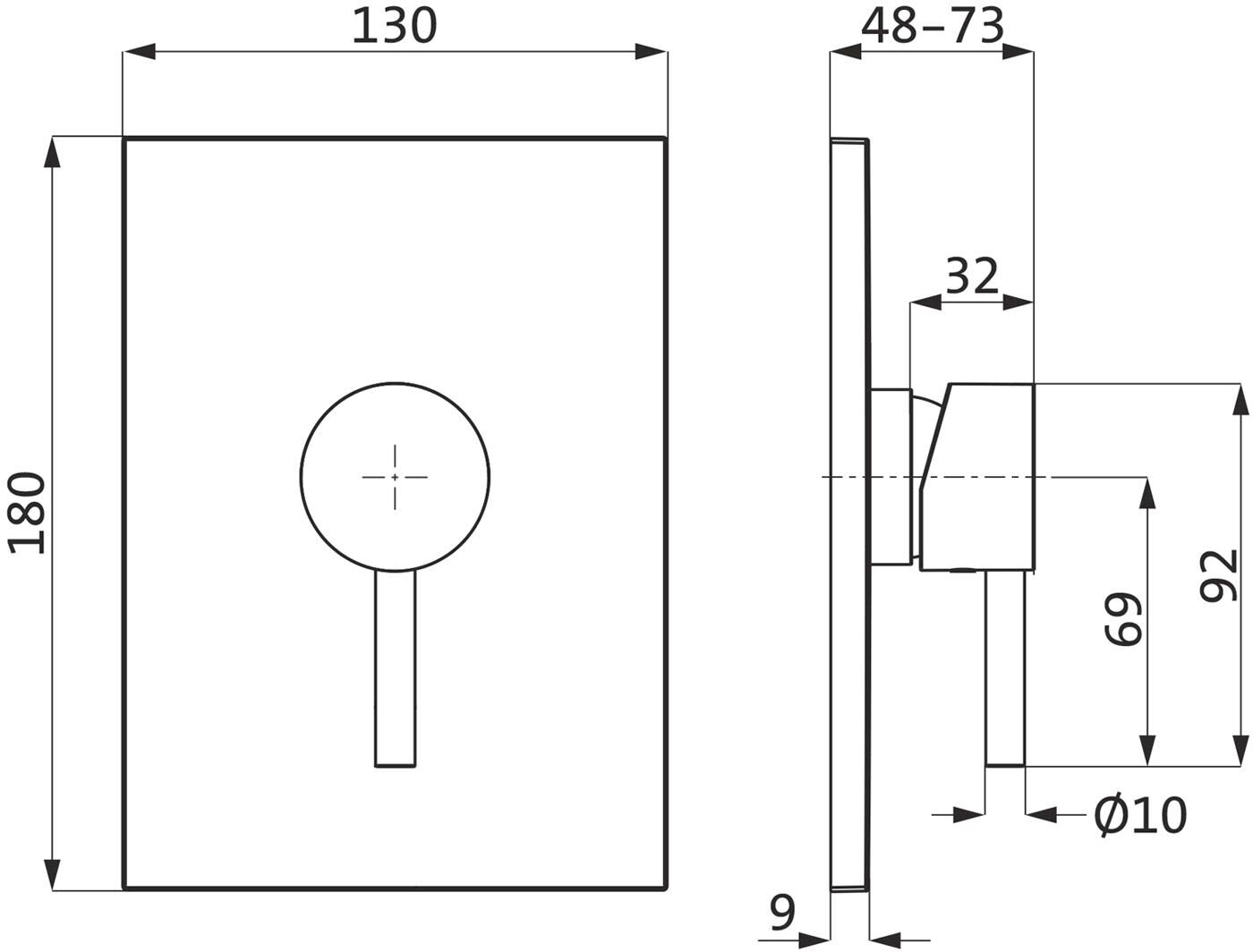 Herzbach DESIGN IX Unterputz Brausebatterie Farbset eckig