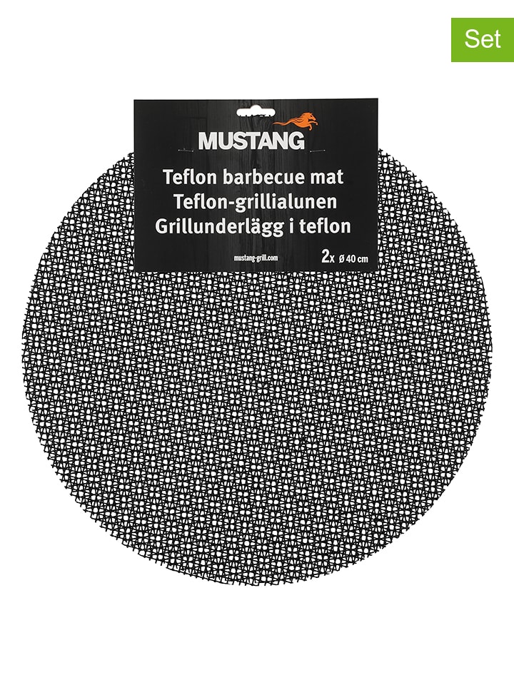 Mustang. 2er-Set: Grillgitter in Grau - Ø 40 cm - onesize