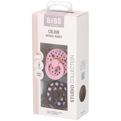 Bibs 1 - Studio DUO Polka Mocha 2 St Schnuller