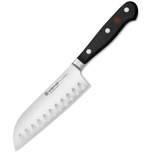 Wüsthof Santokumesser Classic 1040131314, 14 cm Edelstahlklinge mit Kullenschliff, Kunststoffgriff