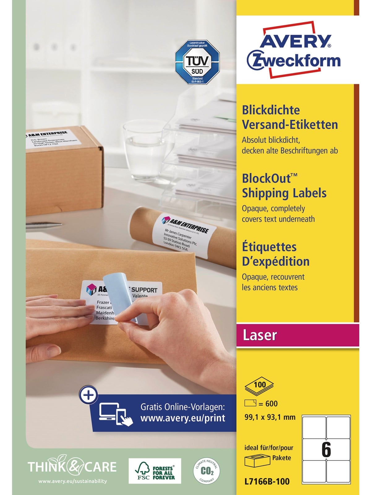 Avery Shipping Labels with BlockOut 6 labels/sheet