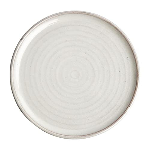 Olympia Canvas Ronde Borden met Smalle Rand, Murano Wit, 26,5 cm, Pack van 6