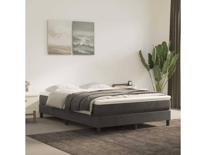 KTHLBRH Taschenfederkernmatratze Mittel Dunkelgrau 140x200x20 cm Samt Taschenfedern, stützender Schaumstoff, mittelharte Liegefläche, weicher Samtbezug, 140x200x20 cm