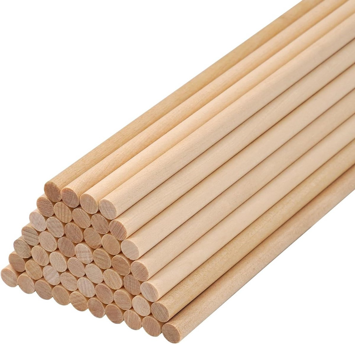 50 stuks Ronde Houten Stokjes voor Knutsel en Decoratie, 38 cm